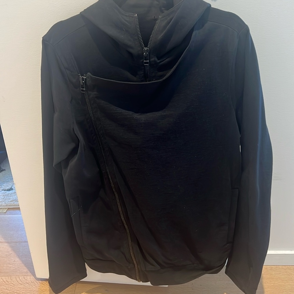 Helmut Lang Black Hoodie with Double Zipper